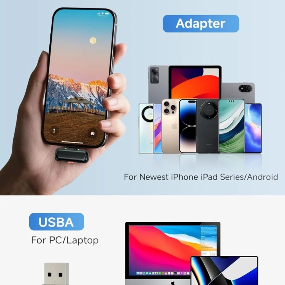 Wireless Mic Adapter with USB-C - Black